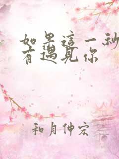如果这一秒我没有遇见你