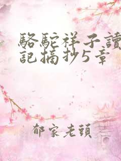 骆驼祥子读书笔记摘抄5章