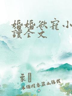 婚婚欲宠小说阅读全文