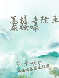 怎样去除车上的尿骚味