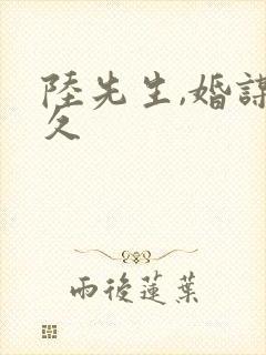 陆先生,婚谋已久