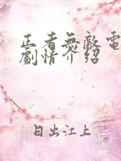 正者无敌电视剧剧情介绍