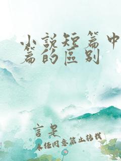 小说短篇中篇长篇的区别