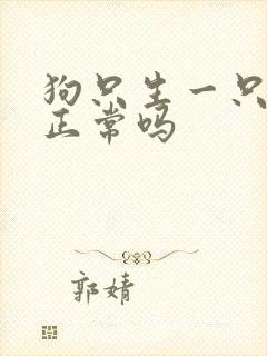 狗只生一只小狗正常吗