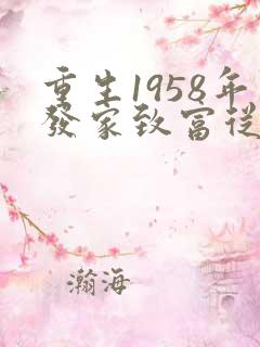 重生1958年发家致富从南锣鼓巷开始