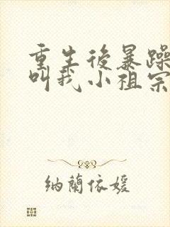 重生后暴躁大佬叫我小祖宗免费在线阅读