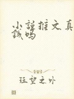 小说推文真的赚钱吗