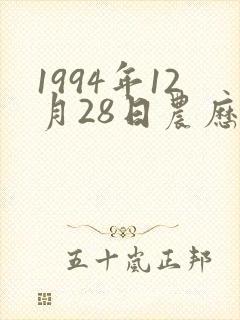 1994年12月28日农历生辰八字