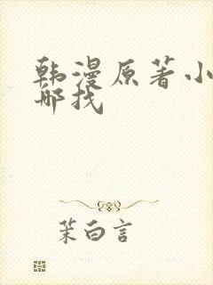 韩漫原著小说在哪找