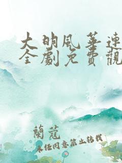 大明风华连续剧全剧免费观看