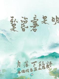 弘治帝是明君还是昏君