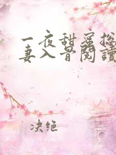 一夜甜蜜总裁宠妻入骨阅读全文