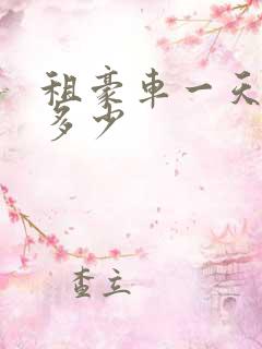 租豪车一天价格多少
