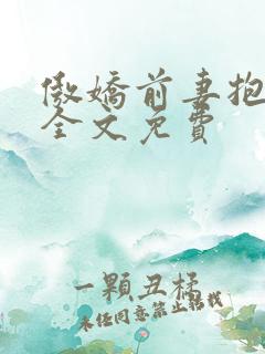傲娇前妻抱回家全文免费