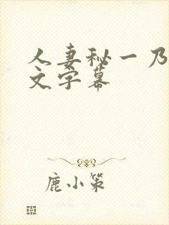 人妻秘一乃葵中文字幕