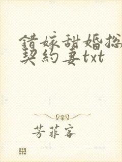 错嫁甜婚总裁的契约妻txt