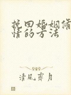 挽回婚姻修复感情的方法