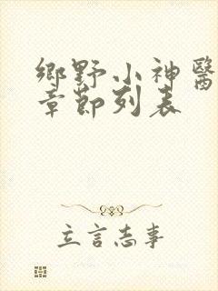 乡野小神医最新章节列表