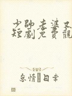 少帅老婆又跑了短剧免费观看高清