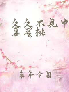 久久不见中文字幕蜜桃