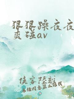 狠狠躁夜夜躁人爽碰av