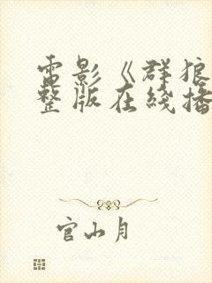 电影《群狼》完整版在线播放