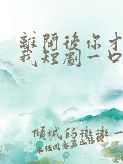 离开后你才说爱我短剧一口气看完
