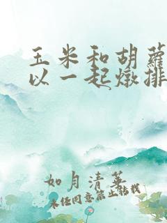 玉米和胡萝卜可以一起炖排骨汤吗
