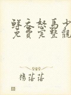 鲜衣怒马少年郎免费完整观看
