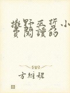 撒野巫哲小说免费阅读的