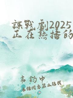 谍战剧2025正在热播的谍战剧