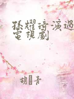 孙耀琦演过哪些电视剧