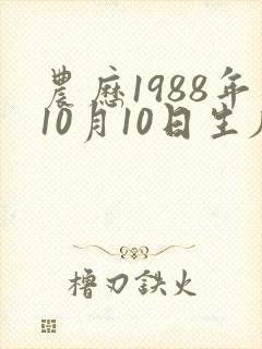 农历1988年10月10日生辰八字