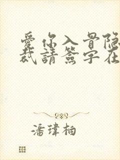 爱你入骨隐婚总裁请签字在哪看