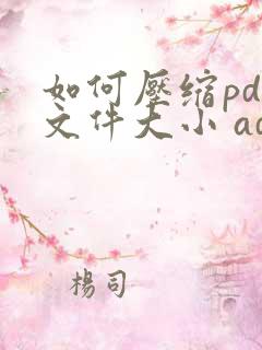 如何压缩pdf文件大小 adobe