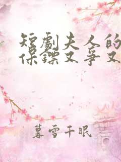 短剧夫人的年下保镖又争又抢在线观看