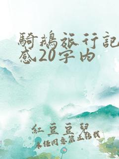 骑鹅旅行记读后感20字内
