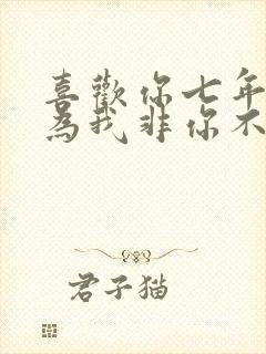喜欢你七年真以为我非你不可吗小说