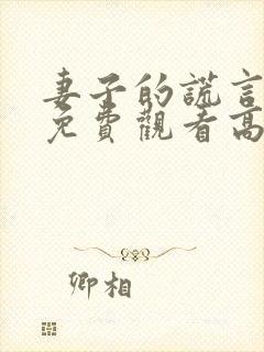 妻子的谎言短剧免费观看高清