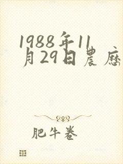 1988年11月29日农历生辰八字