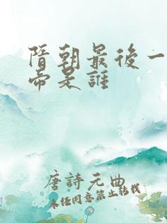 隋朝最后一位皇帝是谁