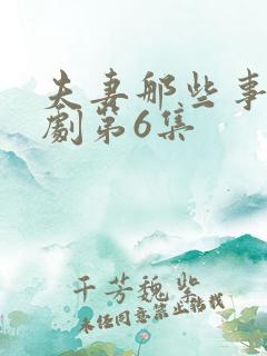 夫妻那些事电视剧第6集