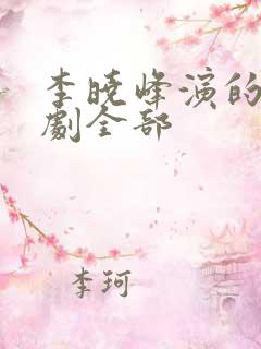 李晓峰演的电视剧全部