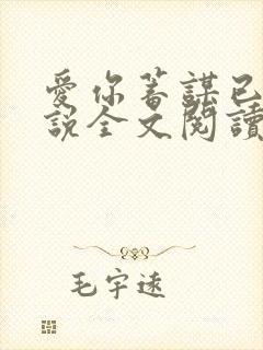 爱你蓄谋已久小说全文阅读免费
