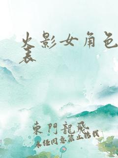 火影女角色一览表