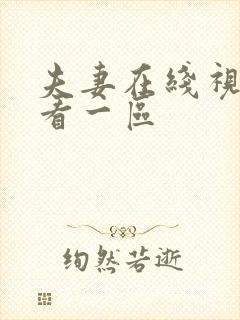 夫妻在线视频观看一区