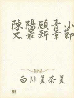 陈阳顾青小说全文最新章节免费阅读