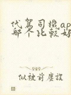 代驾司机app哪个比较好
