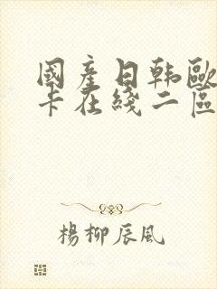 国产日韩欧美不卡在线二区