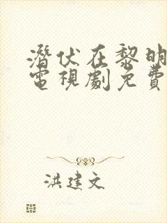 潜伏在黎明之前电视剧免费观看全集